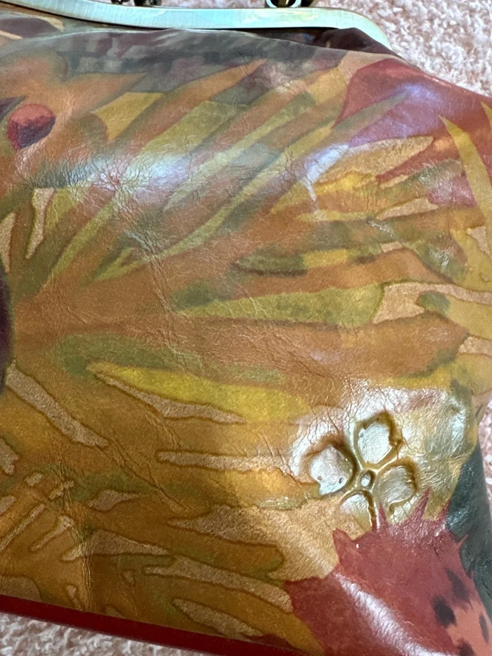 Patricia Nash Tropical Dreams Floral Leather Bamboo Handle 25 Year Anniversary
